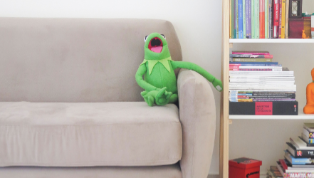 kermit puppet laughing